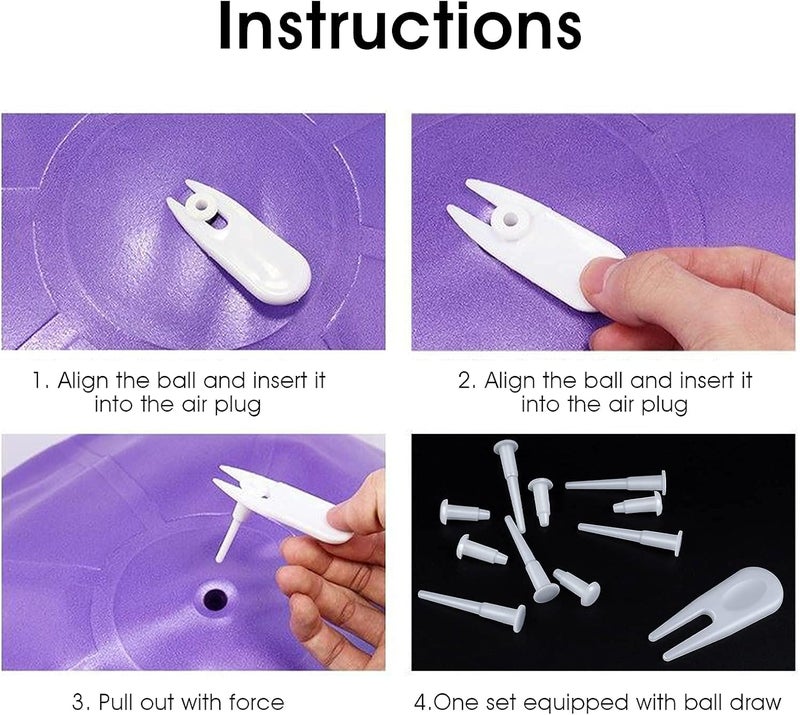 Aster طقم محول سدادة هواء كرة اليوغا، طقم استبدال سدادة كرة التمرين - Image 5